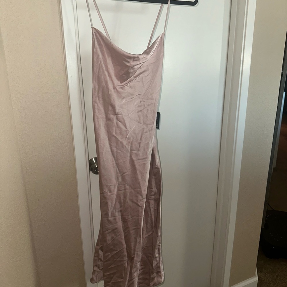 NWT Express cowl neck pink satin dress size Medium